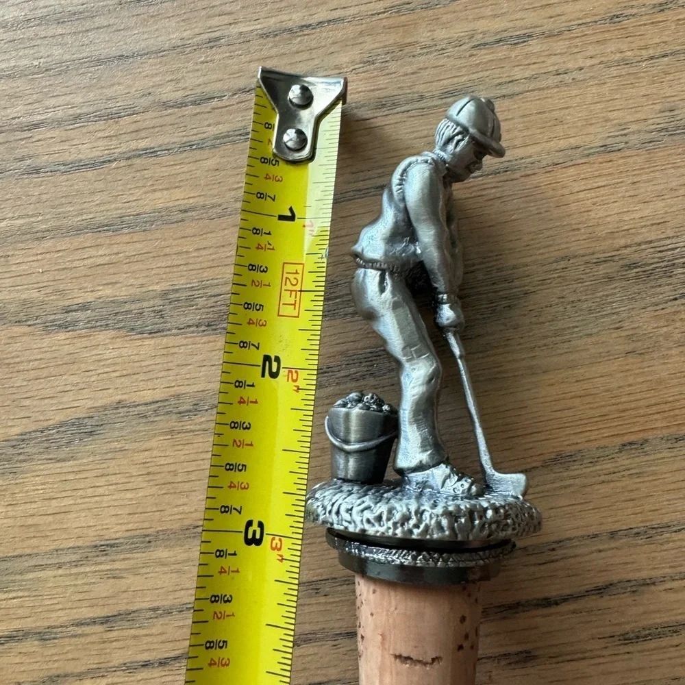 Vintage pewter bottle wine topper bar accessories‎ golf